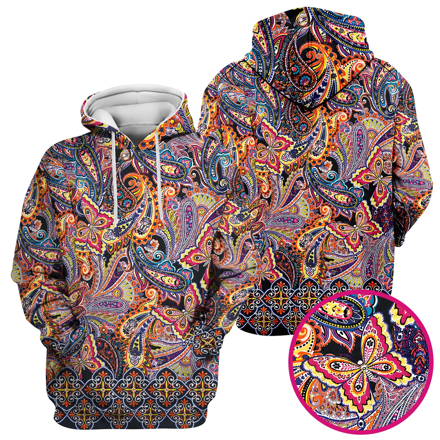 Colorful Bohemian Paisley Floral Pattern Scrub Top, Comfortable Scrubs for Nurses