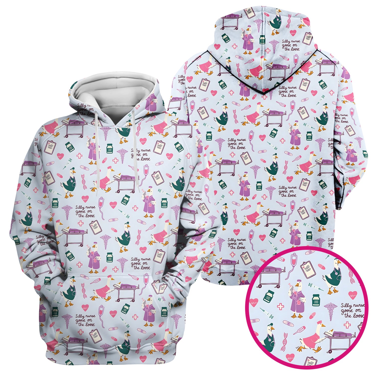 Goose Medical Humor Tools Pattern Scrub Top, Comfortable Scrubs for Nurses