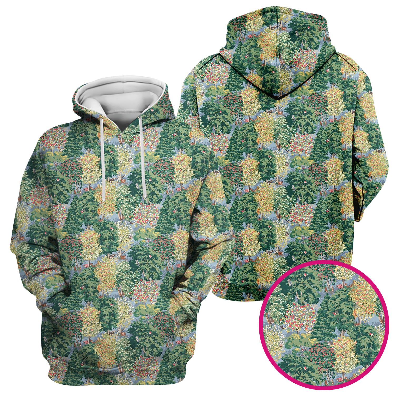 Forest Landscape Pattern Scrub Top, Comfortable Scrubs for Nurses