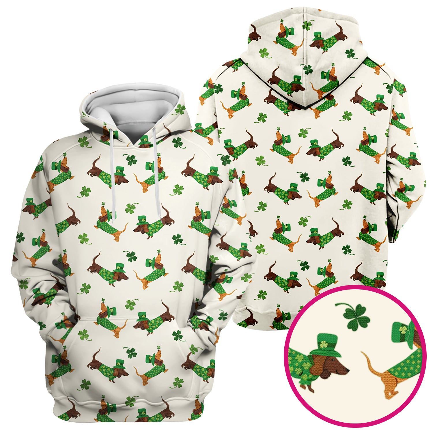 St. Patrick’s Day Dachshund Scrub Top, Funny Wiener Dog Nurse Shirt, Breathable Fabrics Nursing Uniform