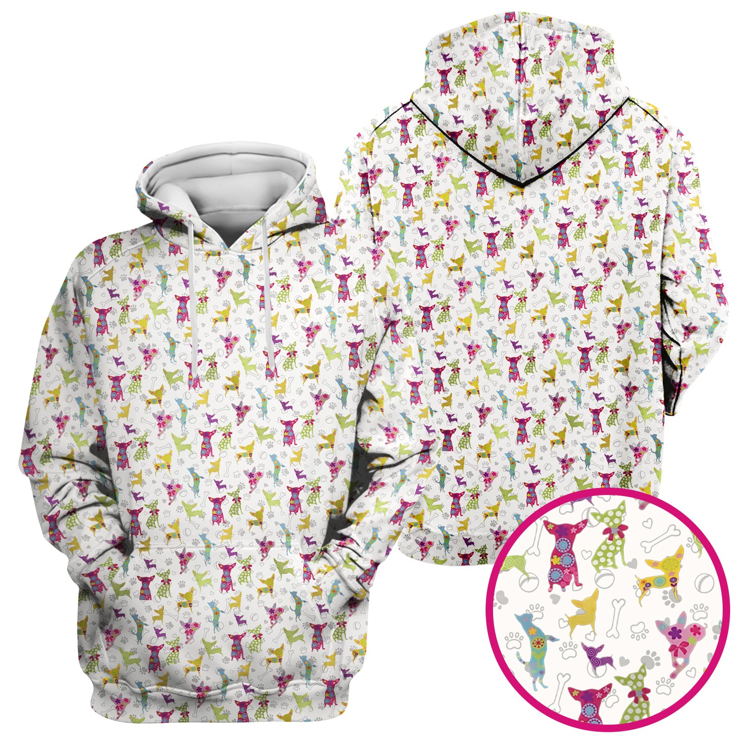 Colorful Playful Dog Print Nurse Scrub Top, Comfortable Scrubs for Nurses