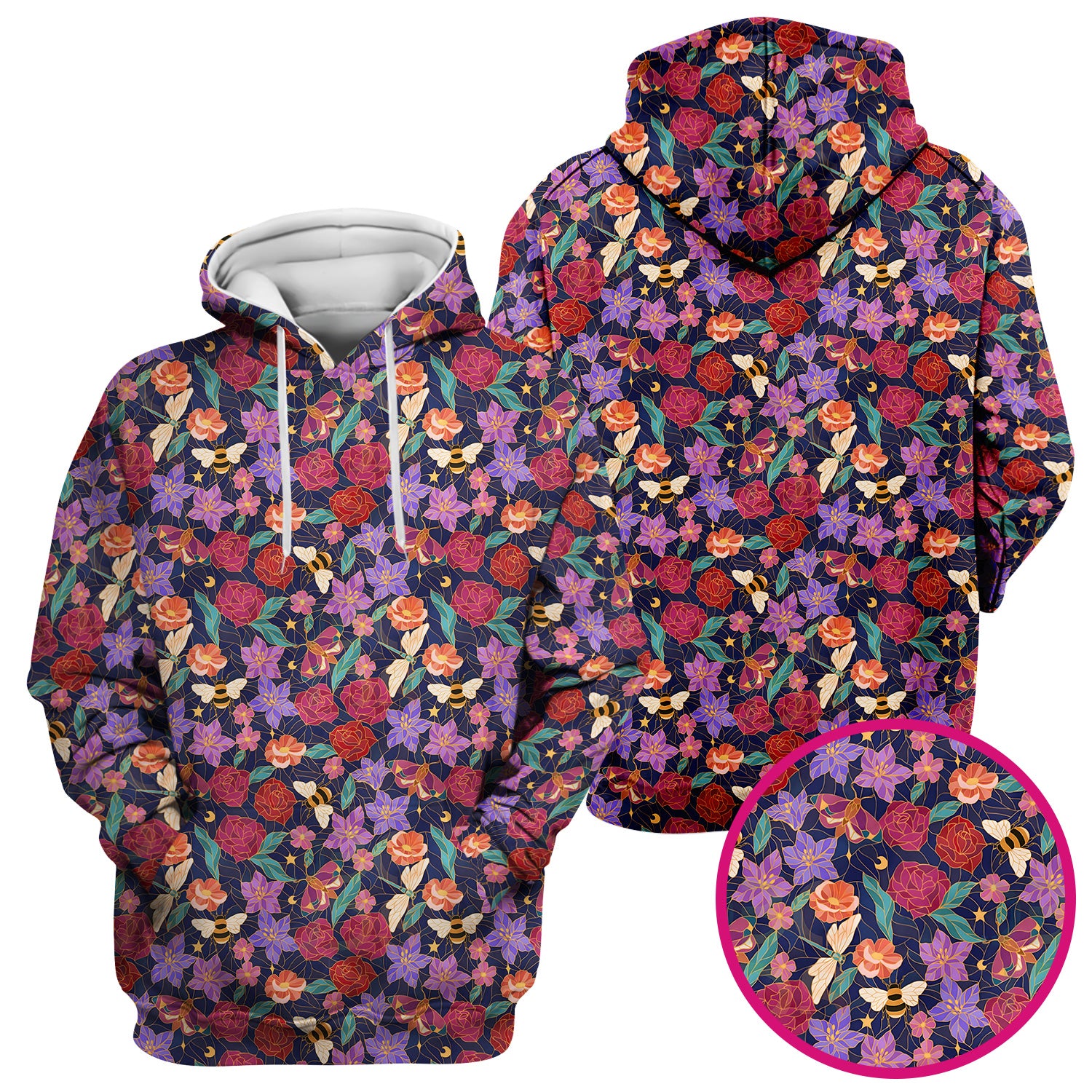 Charming Floral Garden With Bees And Dragonflies Scrub Top, Comfortable Scrubs for Nurses