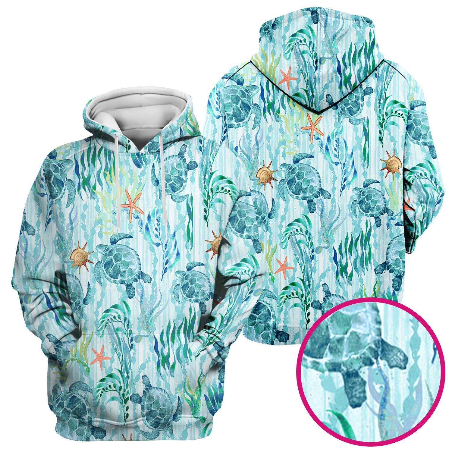 Sea Turtle Ocean Watercolor Print Scrub Top, Comfortable Scrubs for Nurses