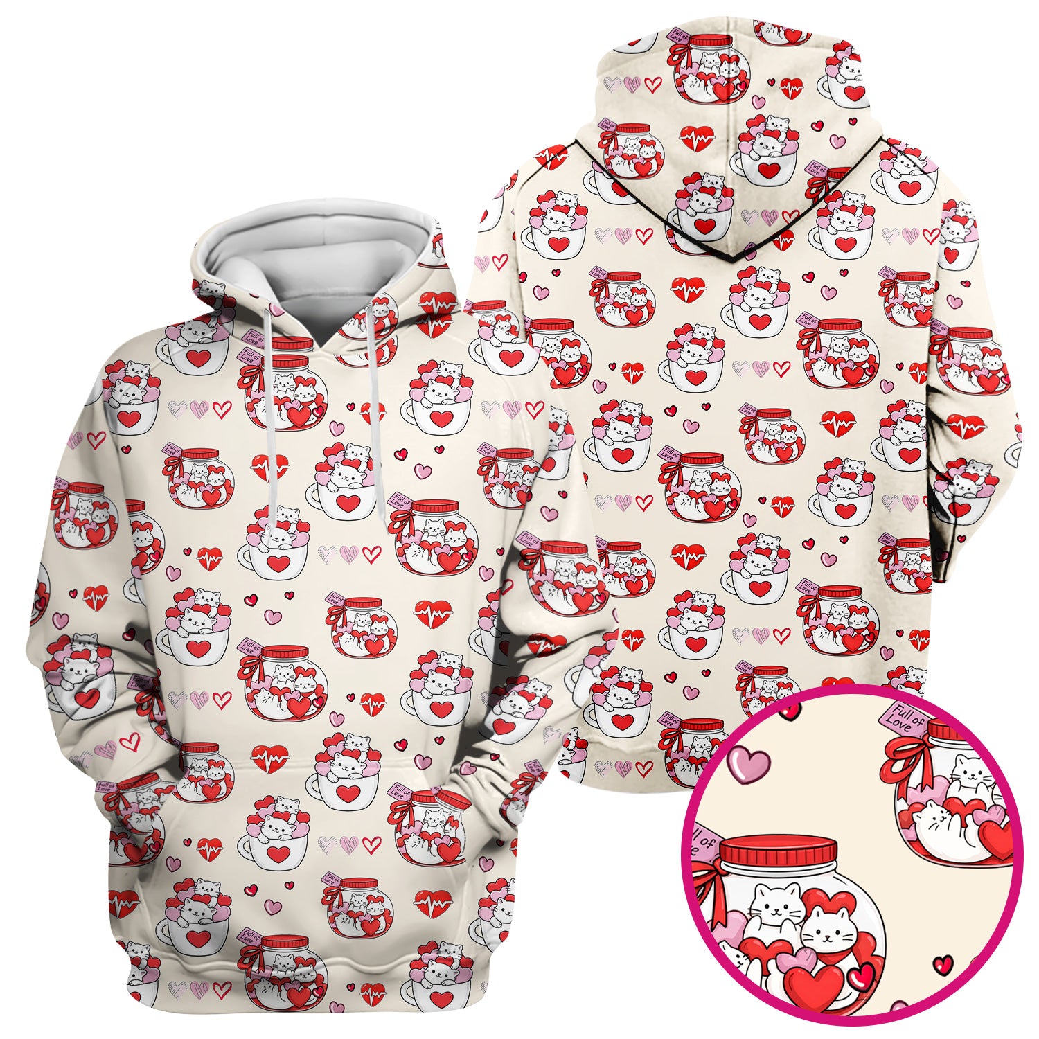 Cute Cat Valentine Nurse Scrub Top, Comfortable Scrubs for Nurses