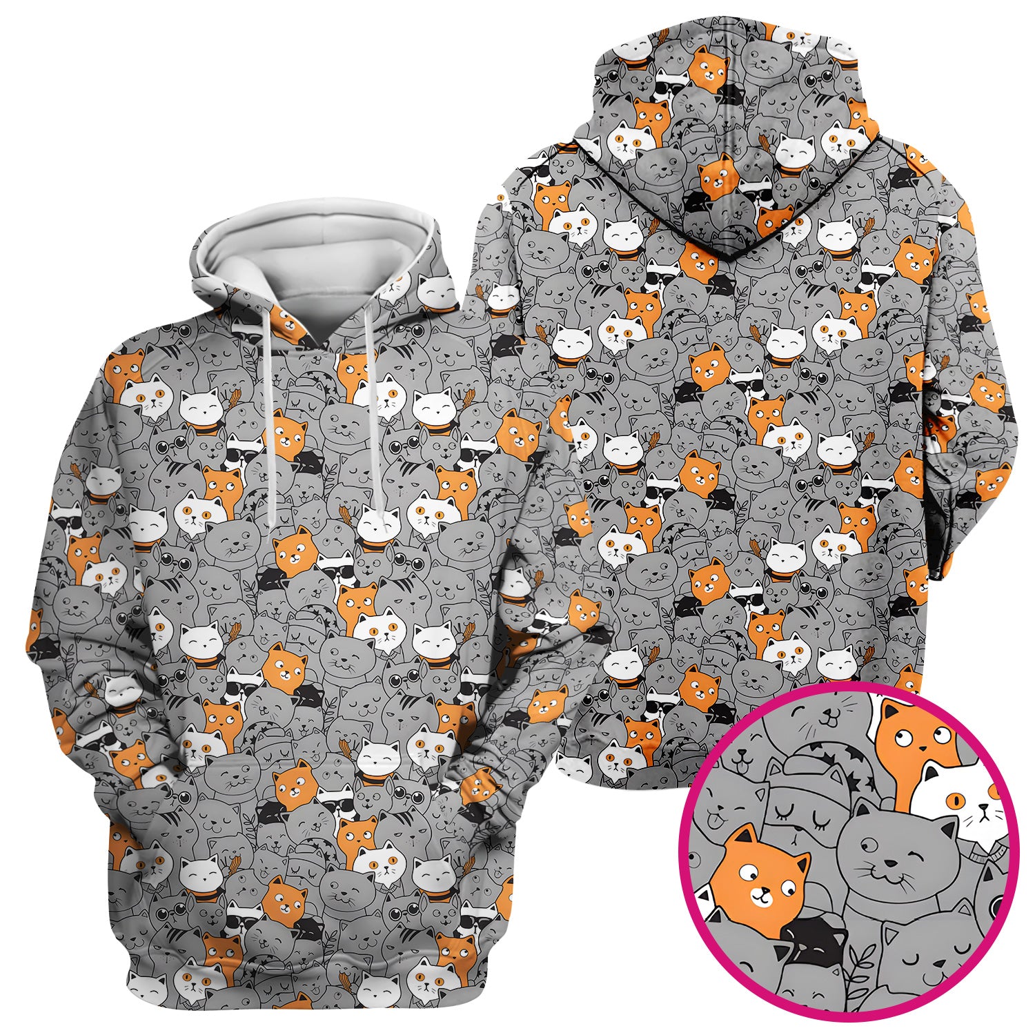 Funny Cats Cute Expressions Pattern Scrubs Top, Comfortable Scrubs for Nurses