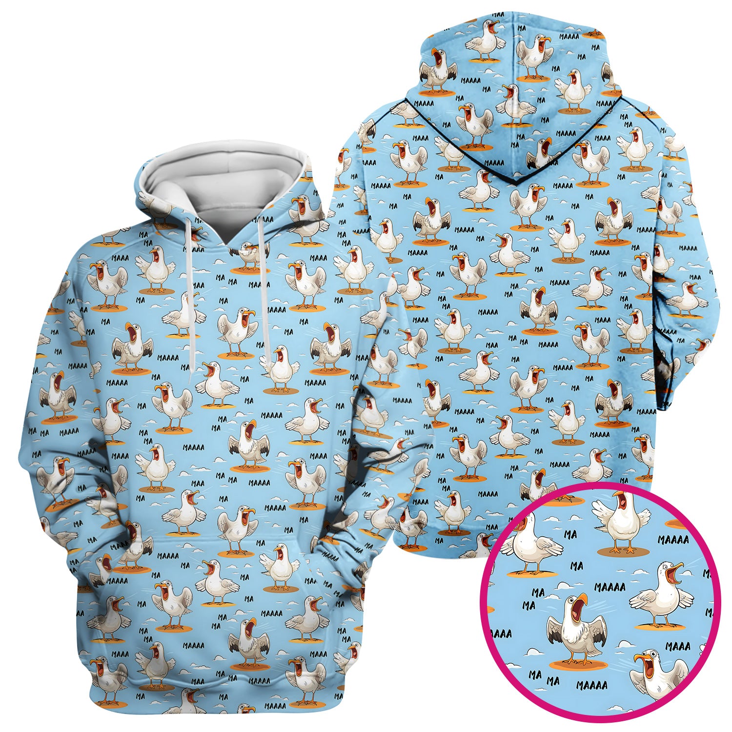 Funny Screaming Seagull Sky Pattern Scrub Top, Comfortable Scrubs for Nurses