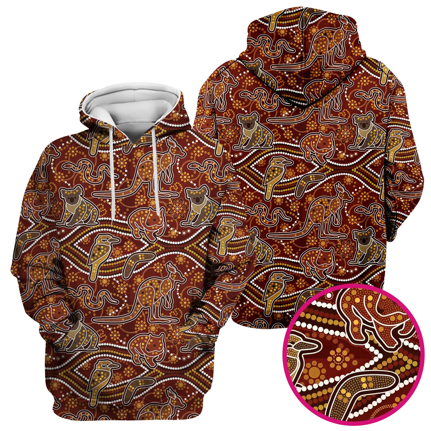 Australian Kangaroo Koala Aboriginal Art Pattern Scrubs Top, Comfortable Scrubs for Nurses