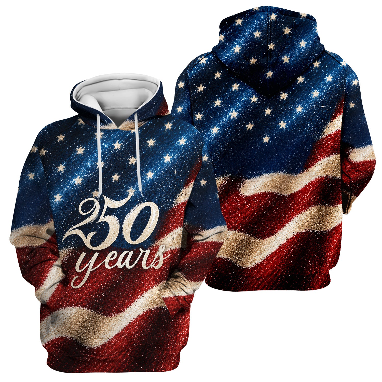 Festive American Flag 250 Years Pattern Scrub Top, Comfortable Scrubs for Nurses