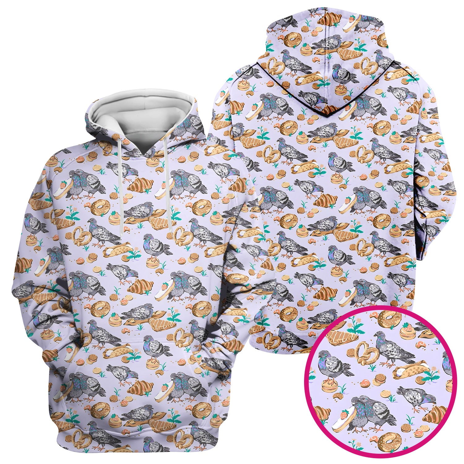 Funny Pigeon Bread Snack Nurse Pattern Scrub Top, Comfortable Scrubs for Nurses