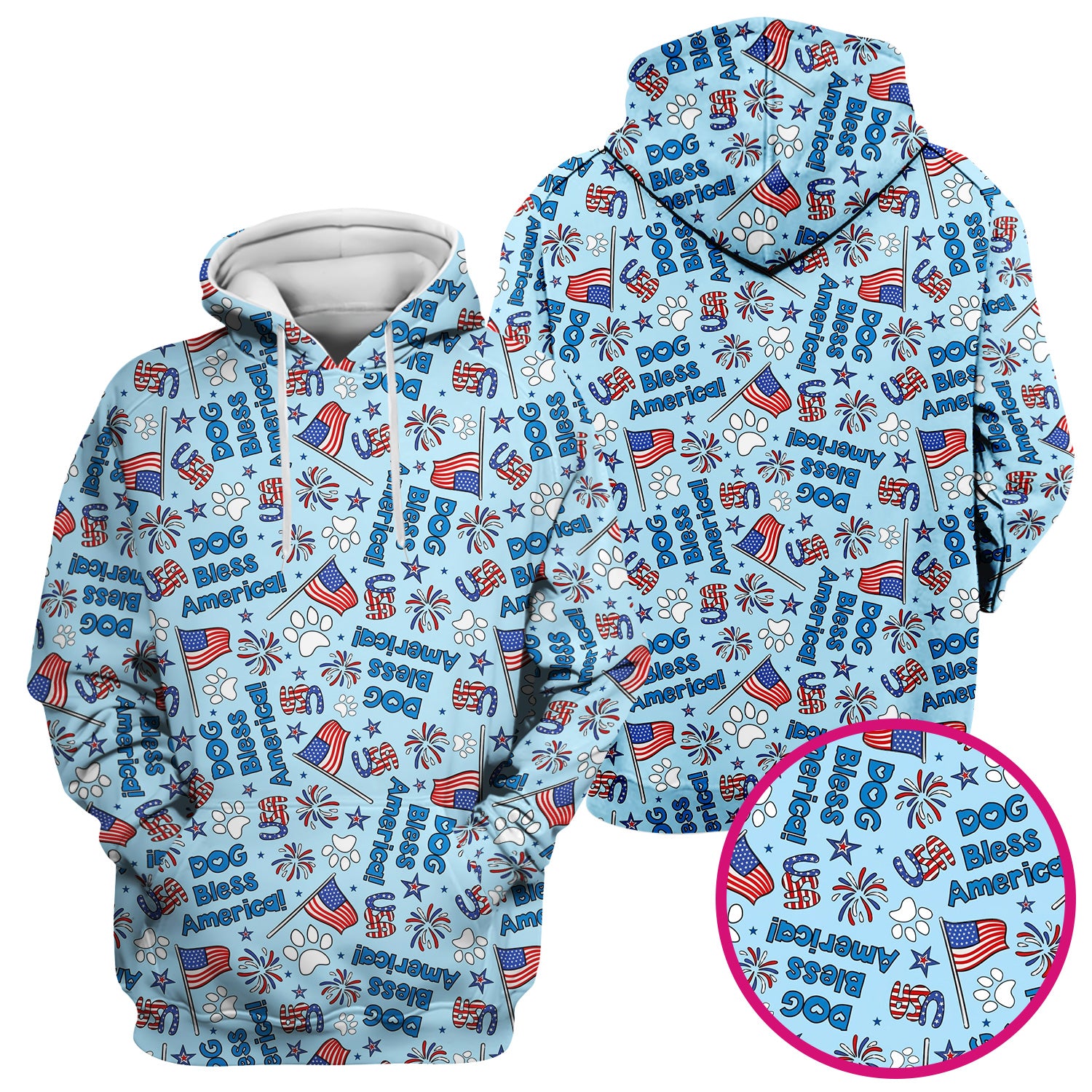 Funny Patriotic Dog Bless America Flag Pattern Scrub Top, Comfortable Scrubs for Nurses