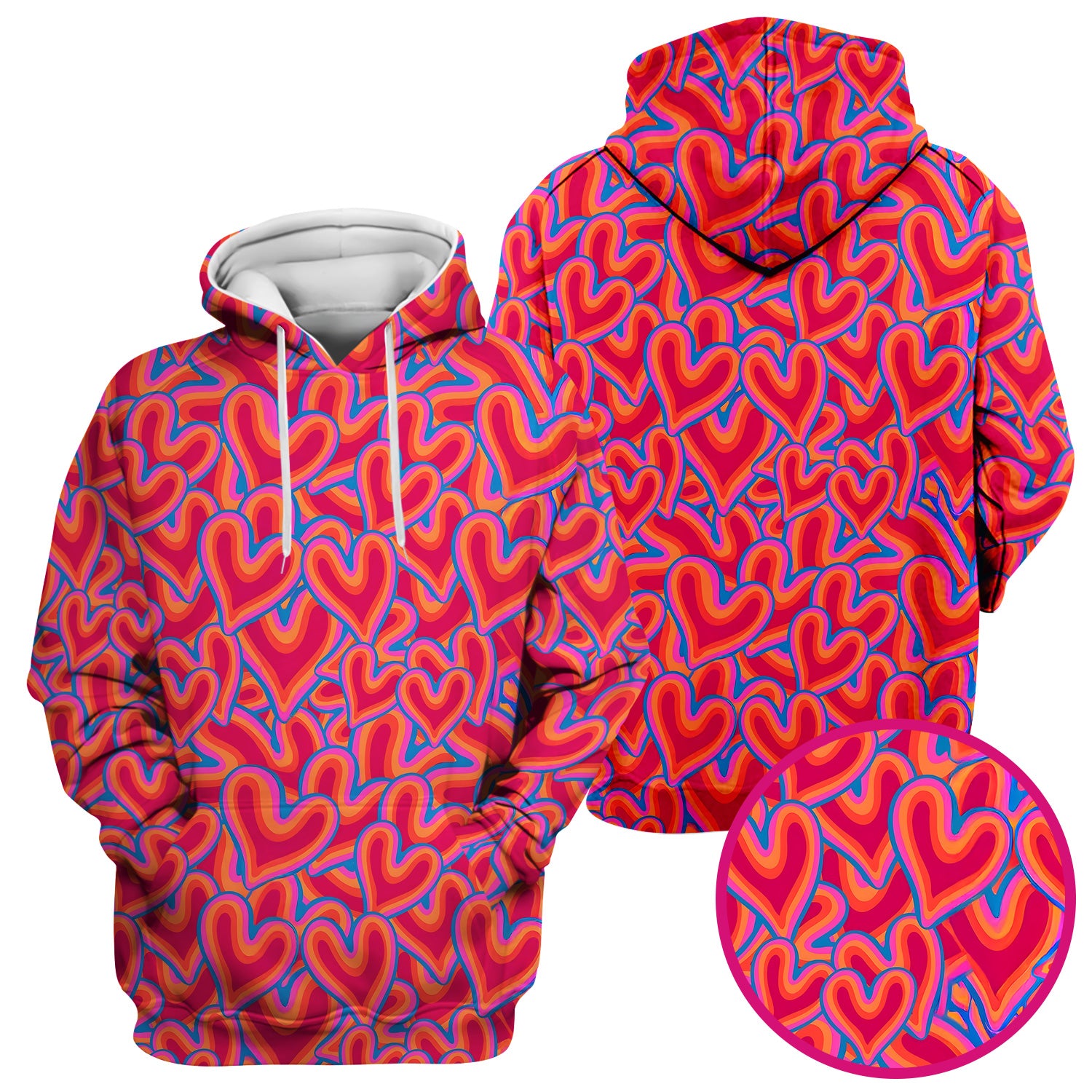 Cute Valentine Nurse Heart Pattern Scrub Top, Comfortable Scrubs For Nurses