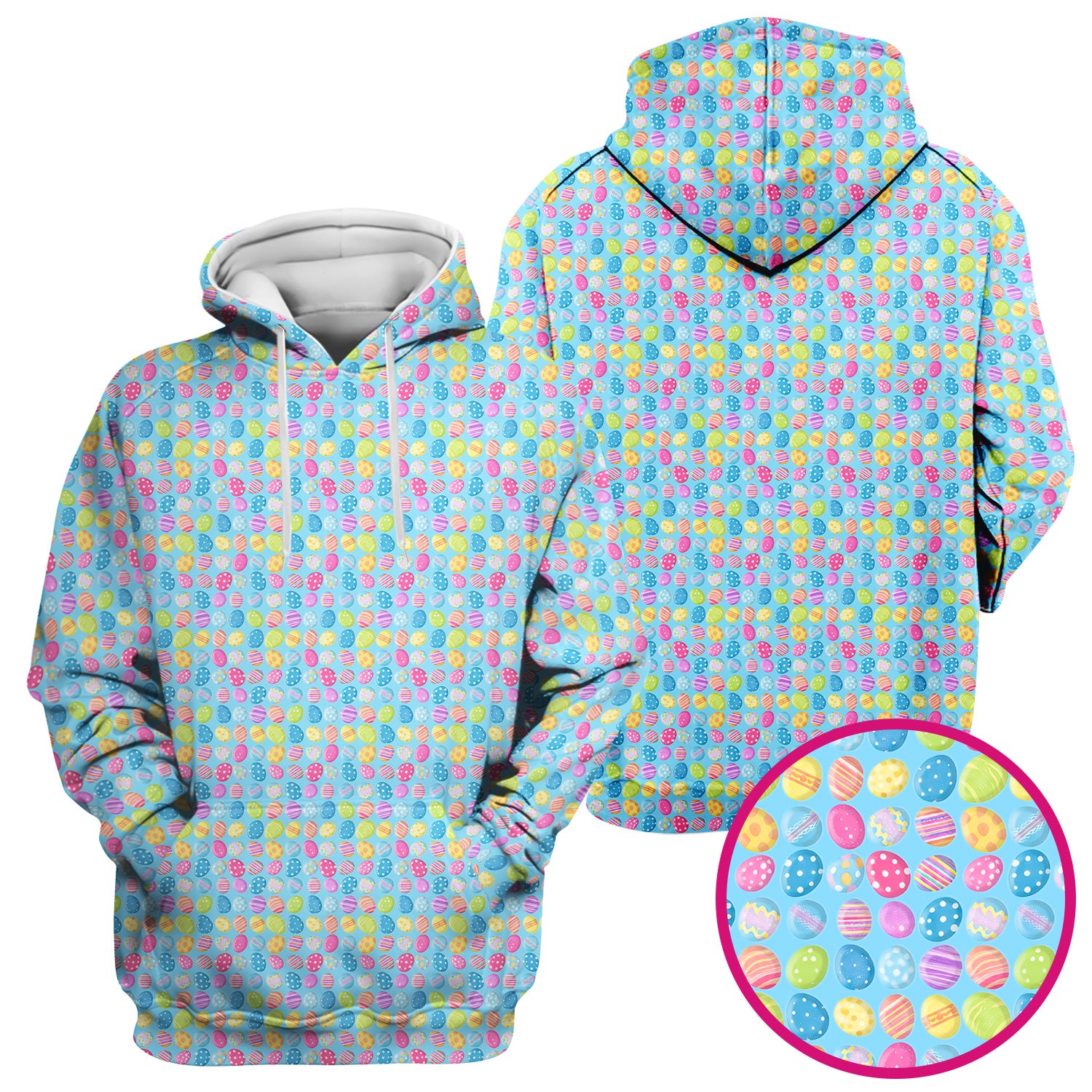 Colorful Easter Eggs Pattern Scrub Top, Comfortable Scrubs for Nurses