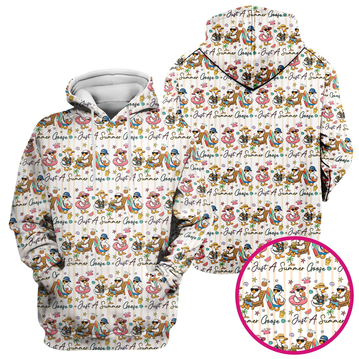 Summer Beach Goose Vacation Pattern Scrub Top, Comfortable Scrubs for Nurses
