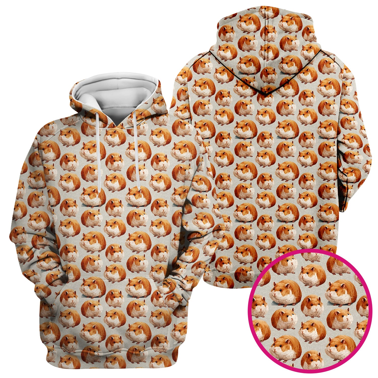 Cute Hamster Pattern Nurse Scrub Top, Comfortable Scrubs for Nurses