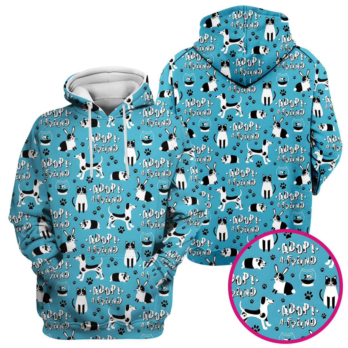 Cute Adopt A Friend Pet Pattern Scrub Top, Comfortable Scrubs for Nurses