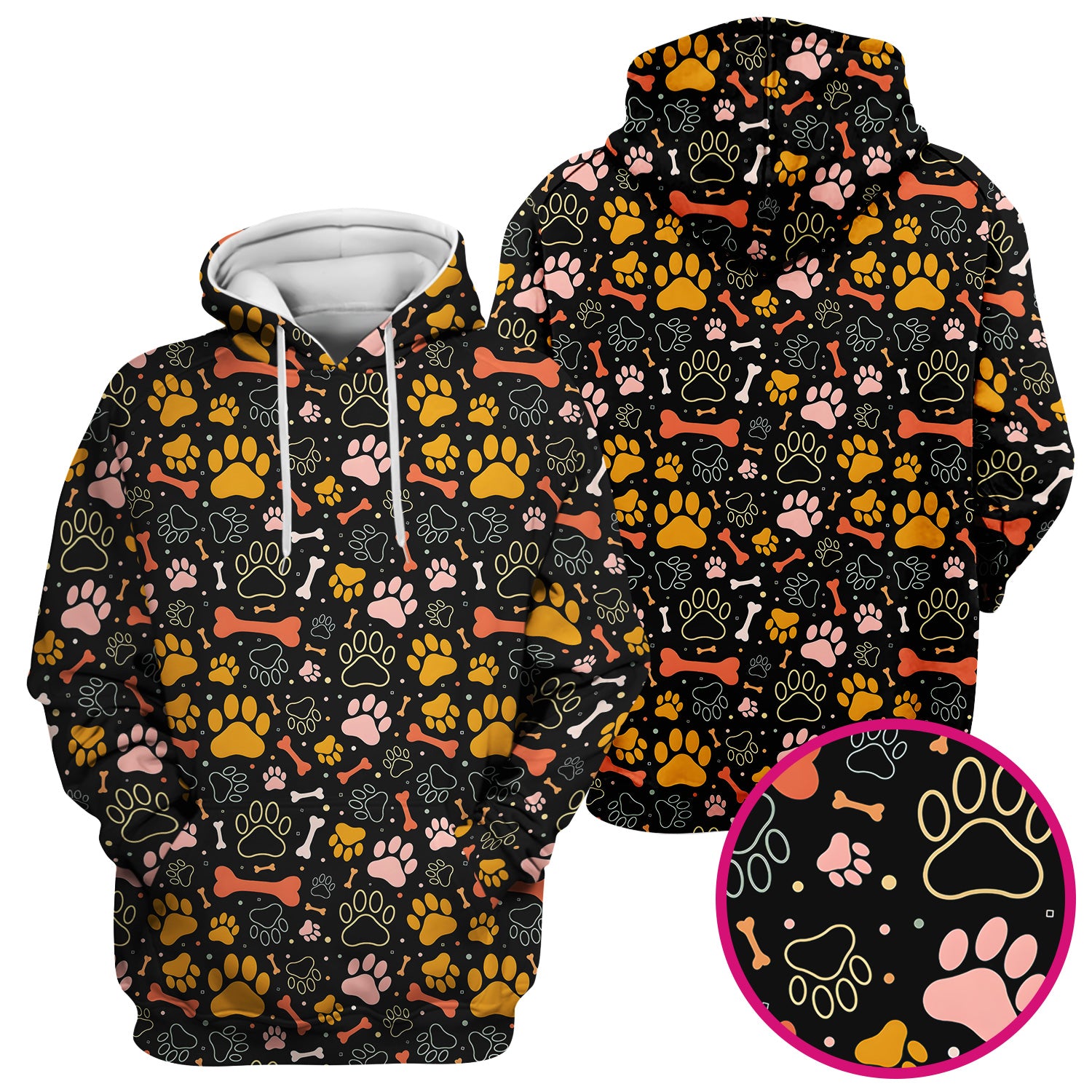 Cute Paw Print Dog Pattern Scrub Top, Comfortable Scrubs for Nurses