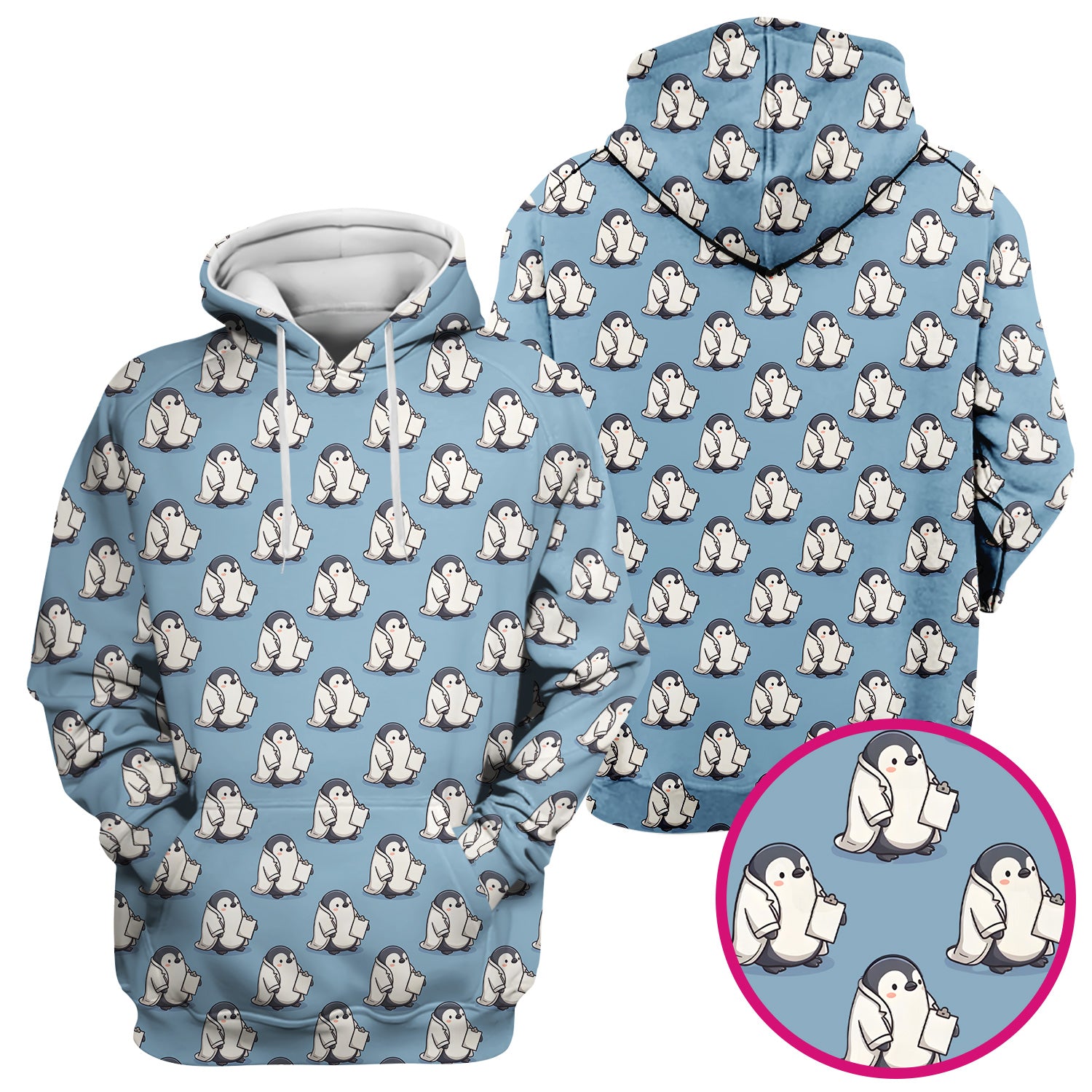 Penguin Nurse Medical Pattern Scrub Top, Comfortable Scrubs for Nurses