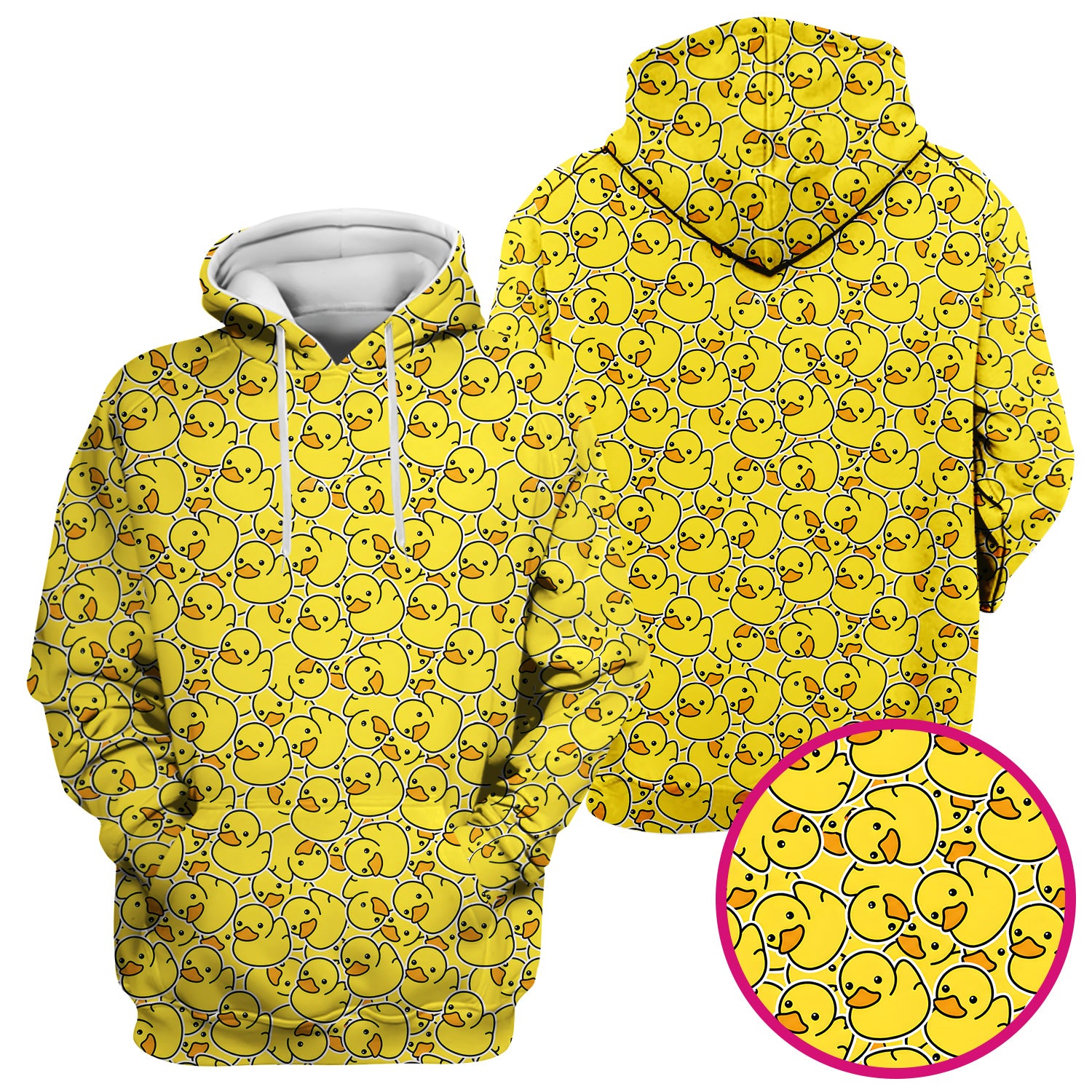 Yellow Rubber Duck Pattern Scrub Top, Comfortable Scrubs for Nurses