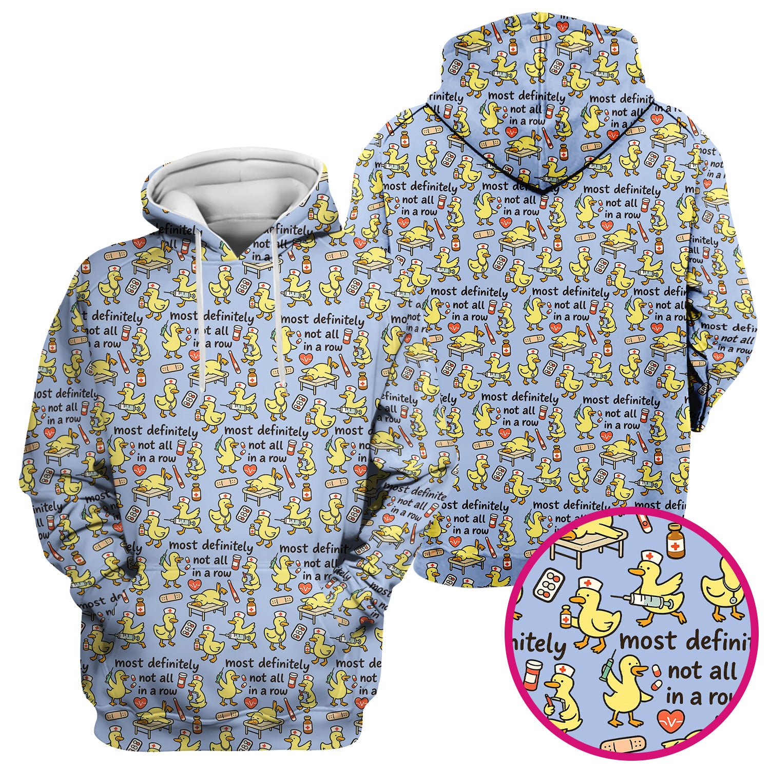 Funny Nurse Duck Medical Humor Pattern Scrub Top, Comfortable Scrubs for Nurses