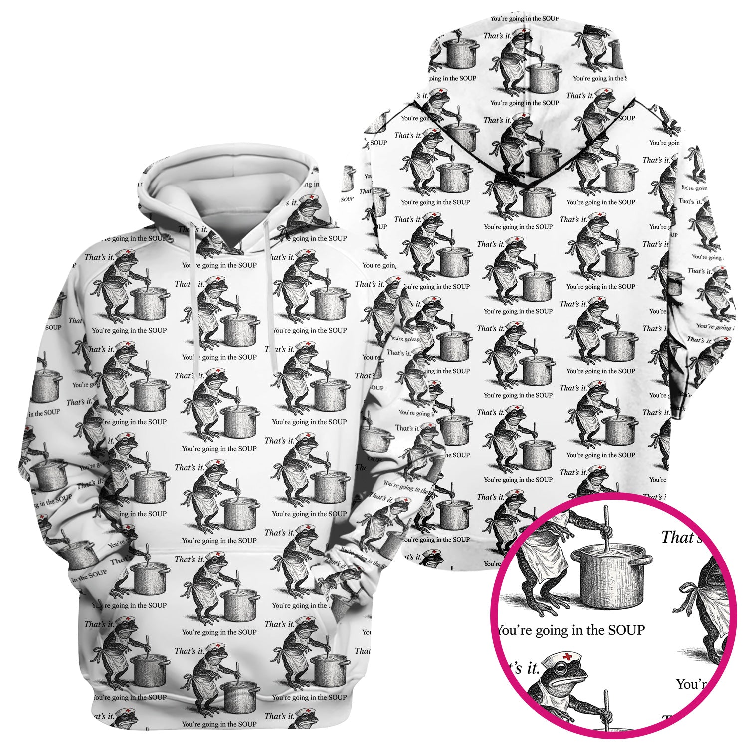 Funny Nurse Frog Cooking Soup Vintage Pattern Scrub Top, Comfortable Scrubs for Nurses