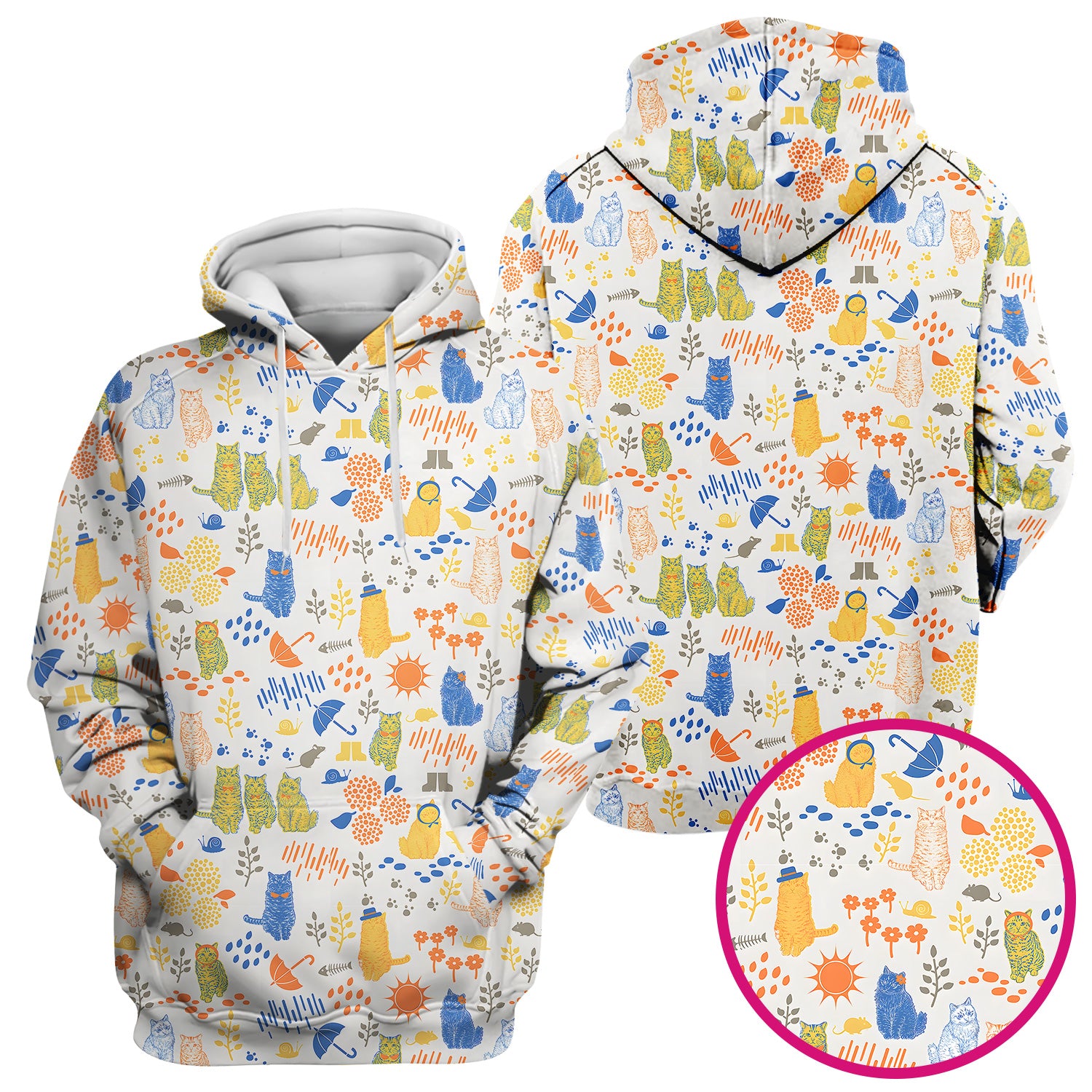 Cozy Rainy Day Cat Lover Nature Nurse Pattern Scrub Top, Comfortable Scrubs for Nurses