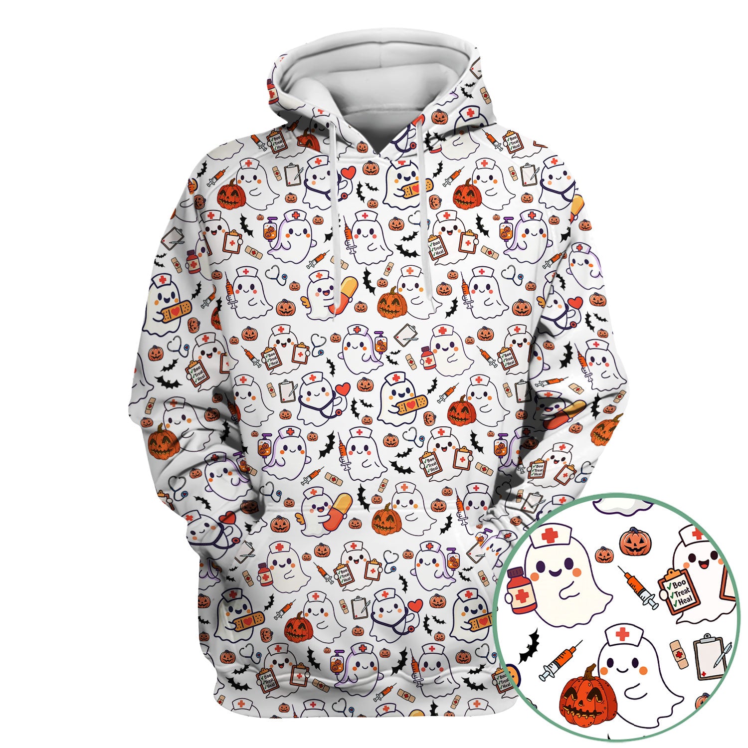 Halloween Scrubs for Women - Pumpkin Shirt - Comfortable Scrubs for Nurses - Breathable Fabrics Nursing Uniform - Holiday Gift for Her