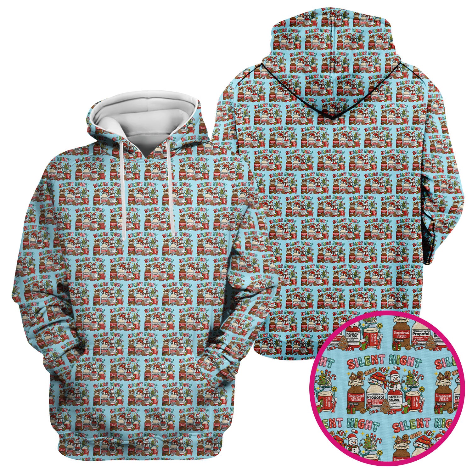 Silent Night Nurse Scrub Top, Funny Christmas Medical Scrub Shirt, Holiday Nursing Uniform