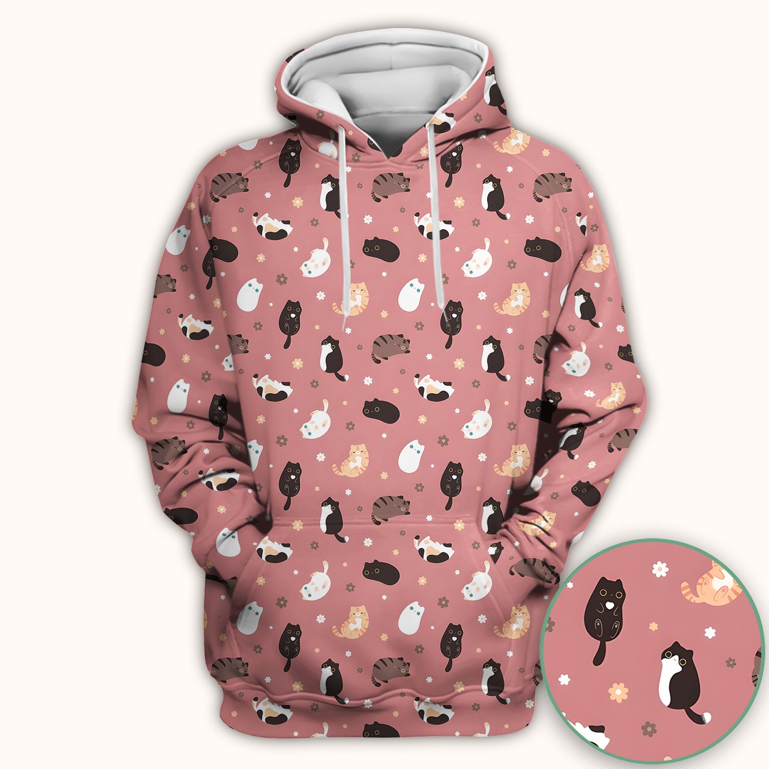 Adorable Kitty Nurse Pattern Scrub Top, Comfortable Scrubs for Nurses