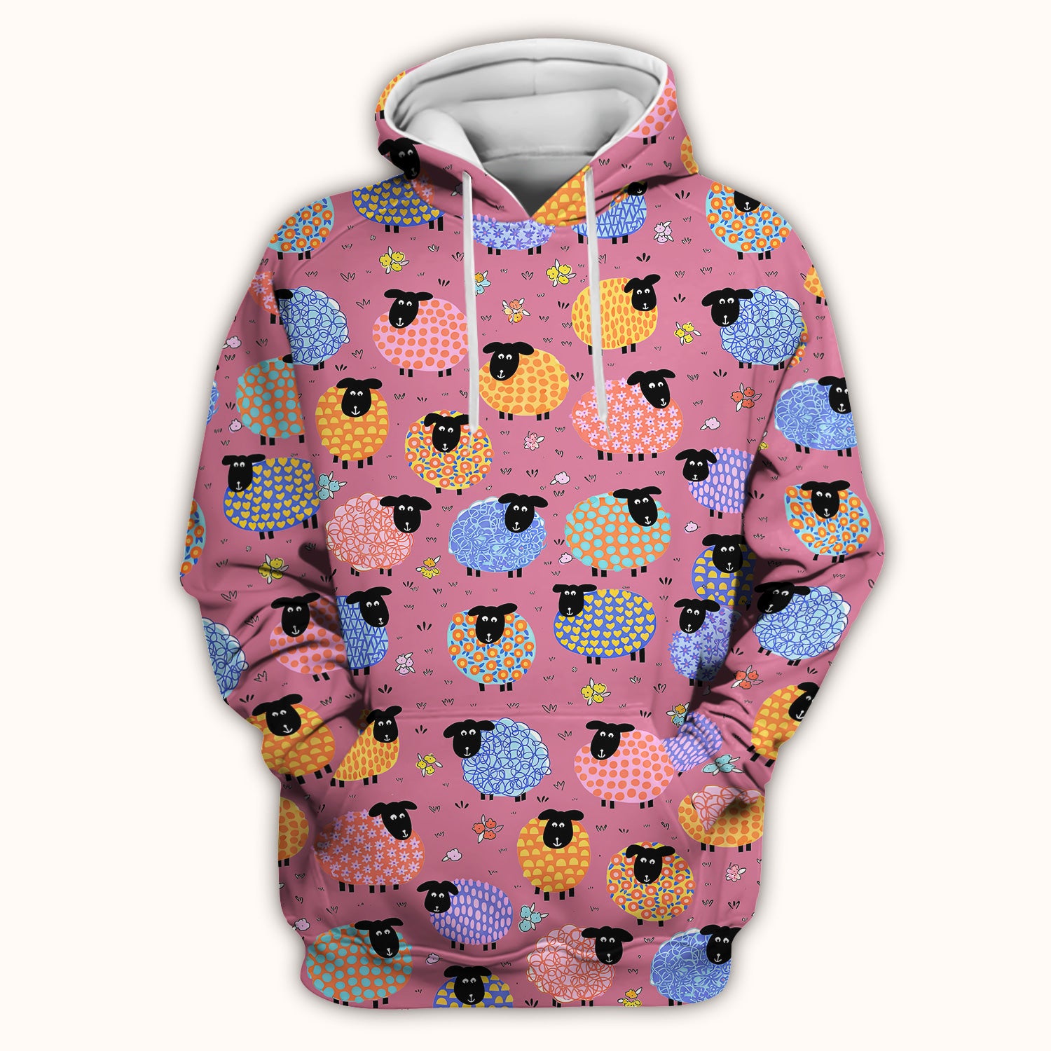 Funny Colorful Sheep Pattern Scrub Top, Comfortable Scrubs for Nurses