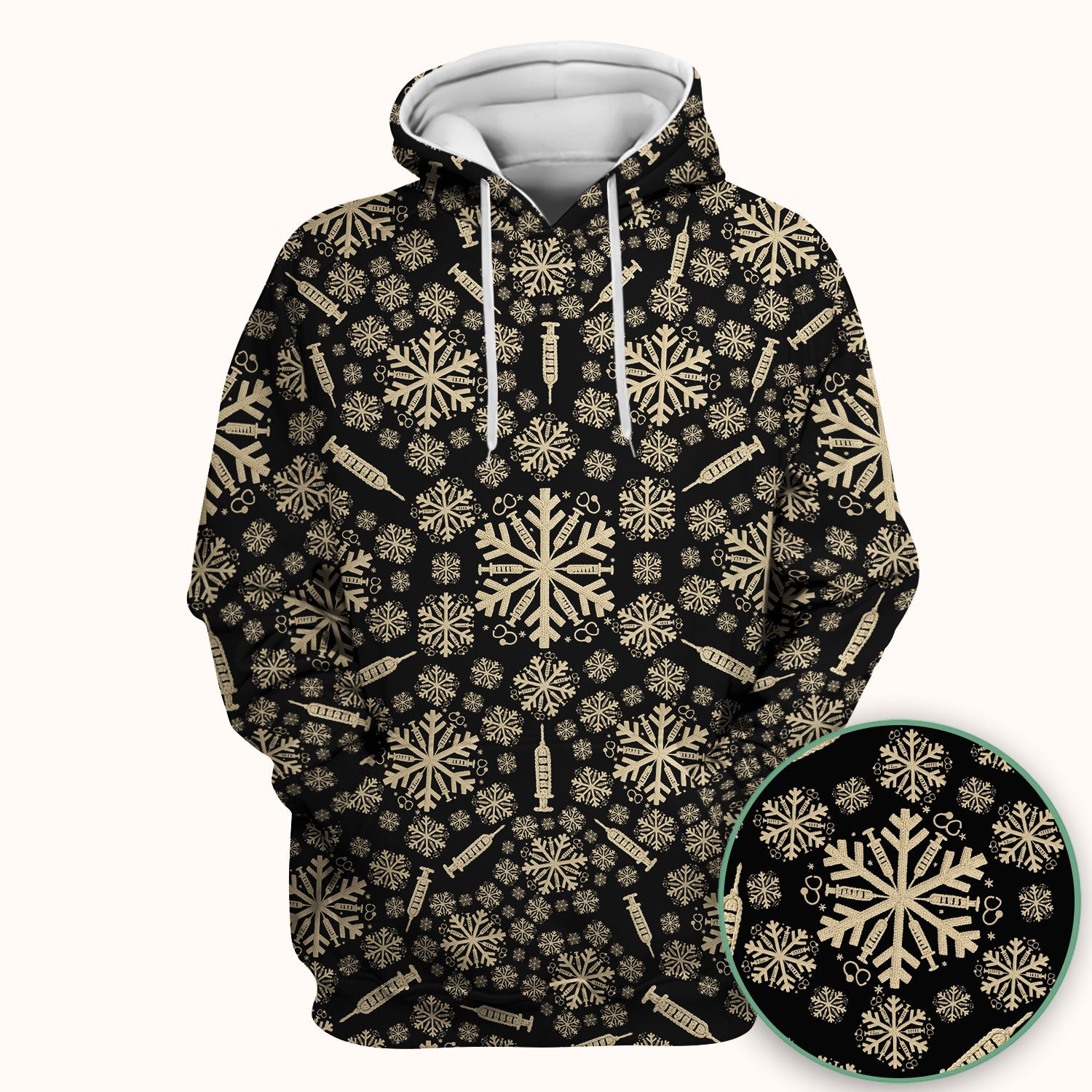 Snowflake Syringe Scrubs for Women - Festive Medical Top - Funny Christmas Scrub Shirt for Nurse - Holiday Gift