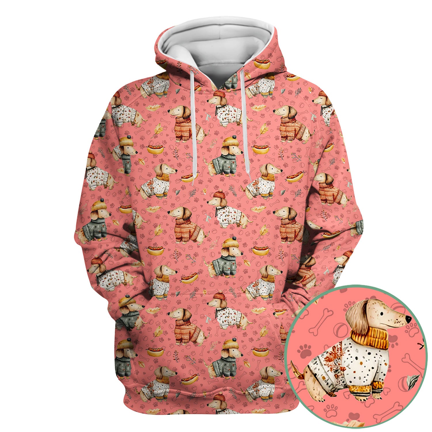Fall Wiener Dog Nurse Scrub Top - Cozy Sausage Dog Autumn Medical Shirt for Women RN CNA LPN - Thanksgiving Gift