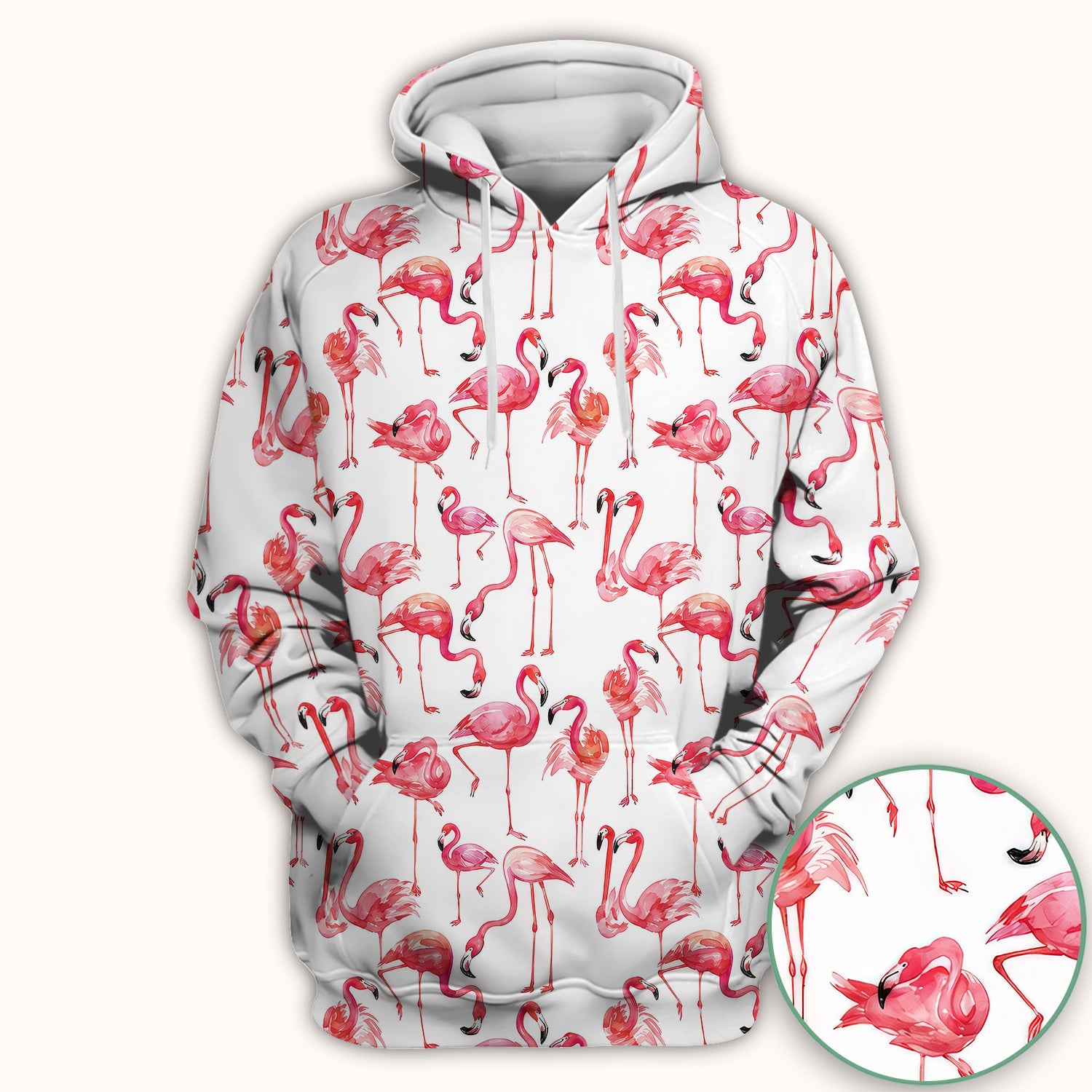 Pink Flamingo Tropical Bird Pattern Nurse Scrub Top, Comfortable Scrubs for Nurses