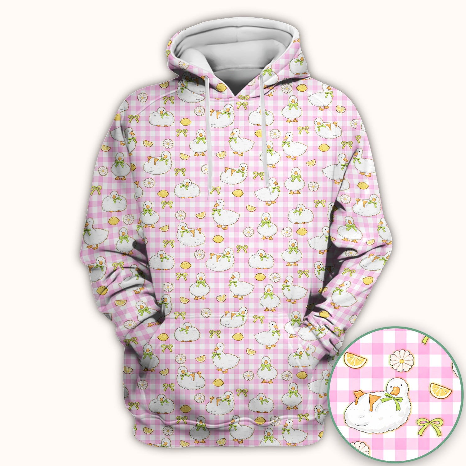 Adorable Ducks Lemon Daisy Pattern Scrubs Top, Comfortable Scrubs for Nurses