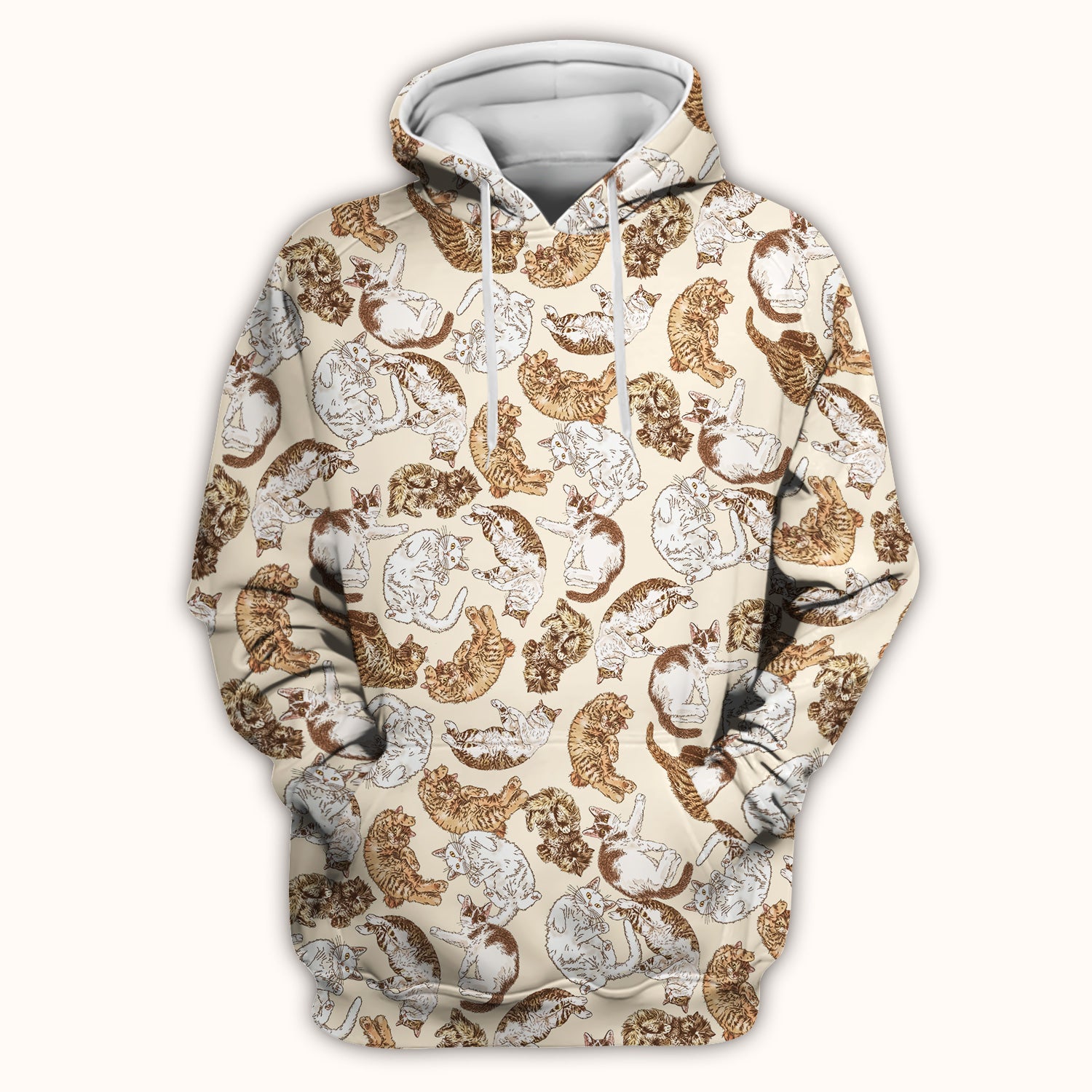 Cute Lazy Cat Nap Pattern Scrub Top, Comfortable Scrubs for Nurses