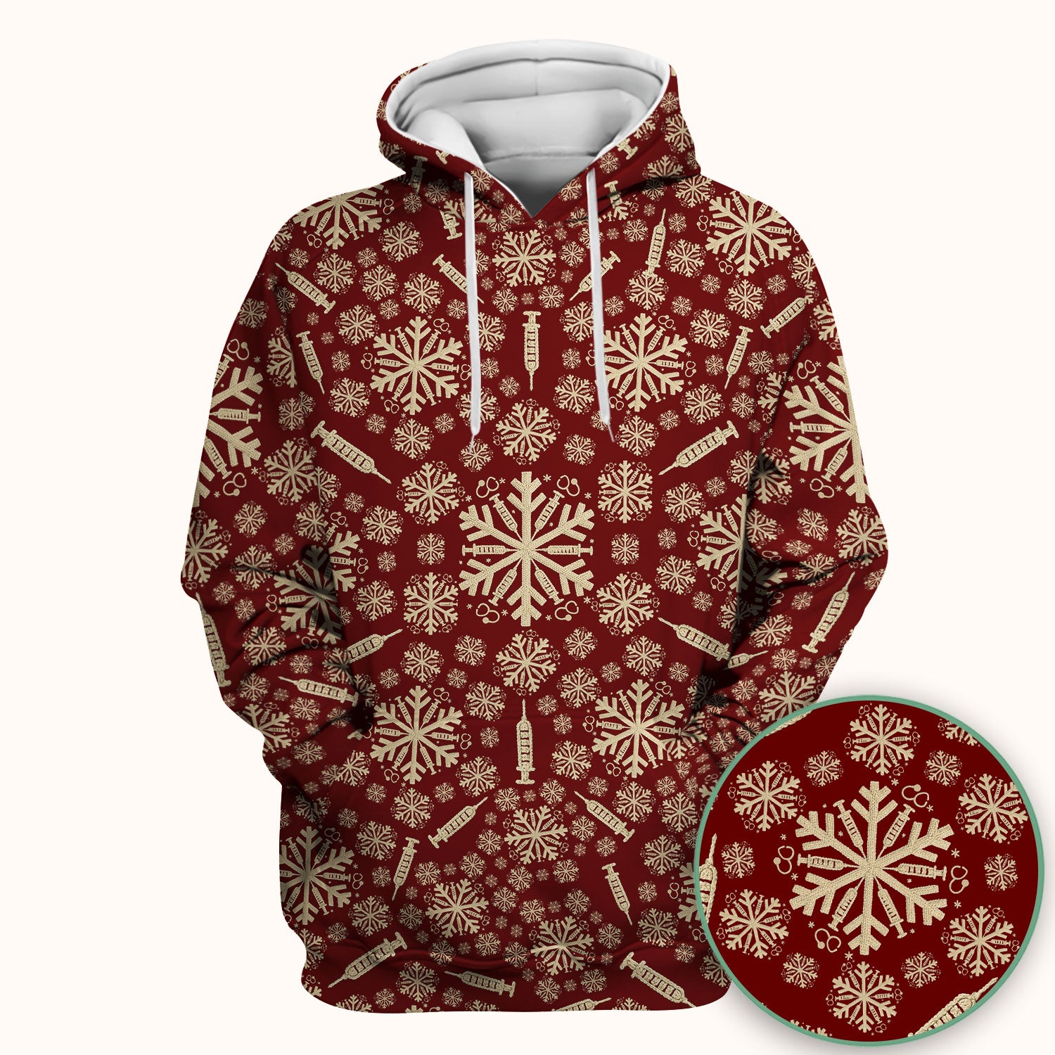 Snowflake Syringe Scrubs for Women - Festive Medical Top - Funny Christmas Scrub Shirt for Nurse - Holiday Gift