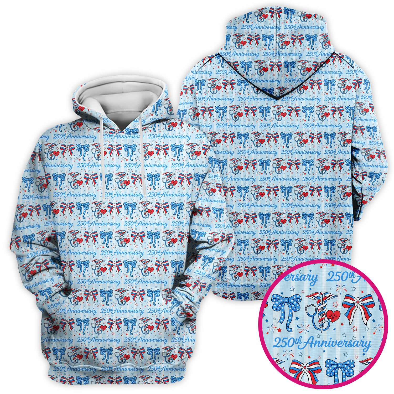 Festive 250th Anniversary Nurse Ribbon Heart Pattern Scrub Top, Comfortable Scrubs for Nurses