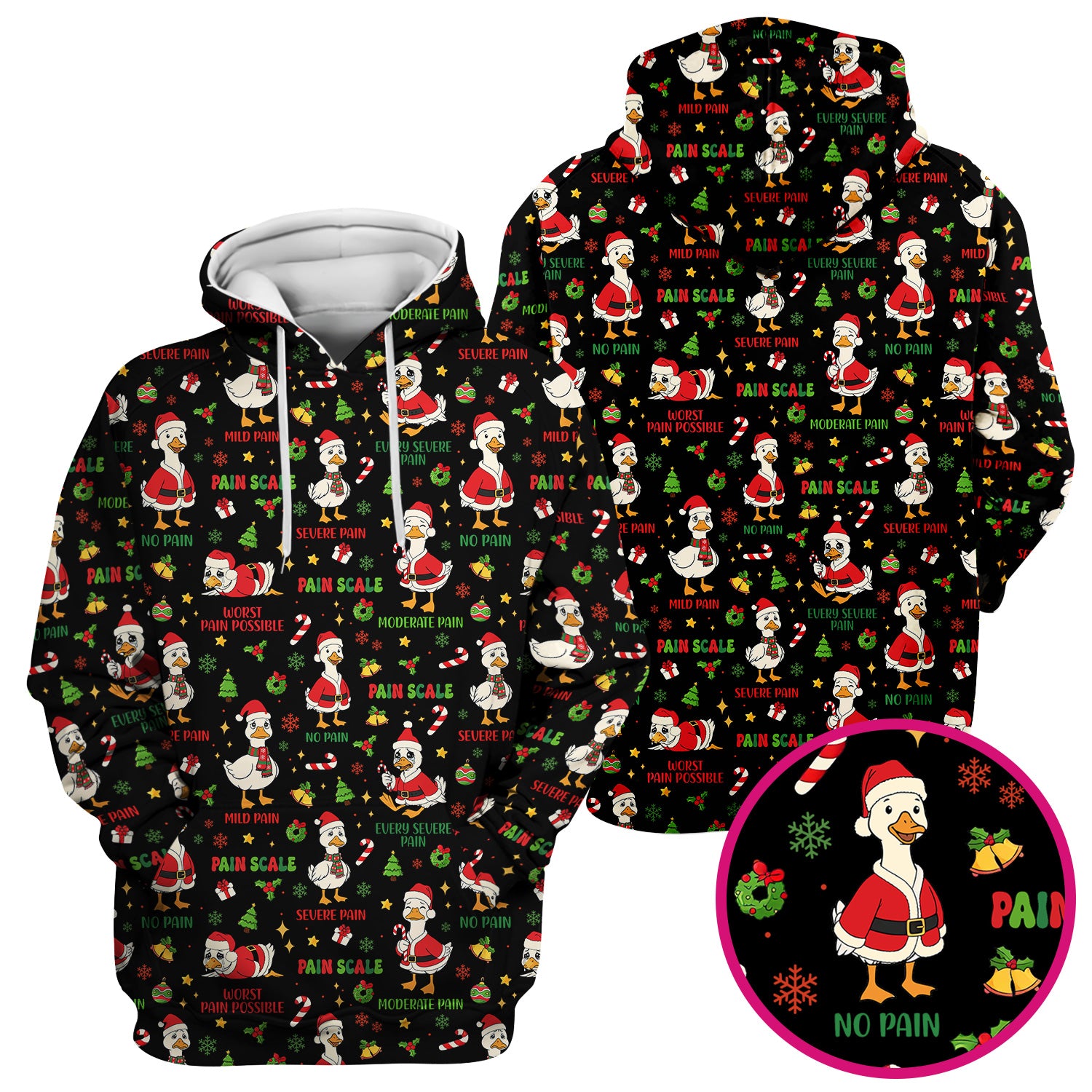 Christmas Nurse Scrub Top - Funny Goose Pain Scale - Cute Holiday Medical Uniform for Women