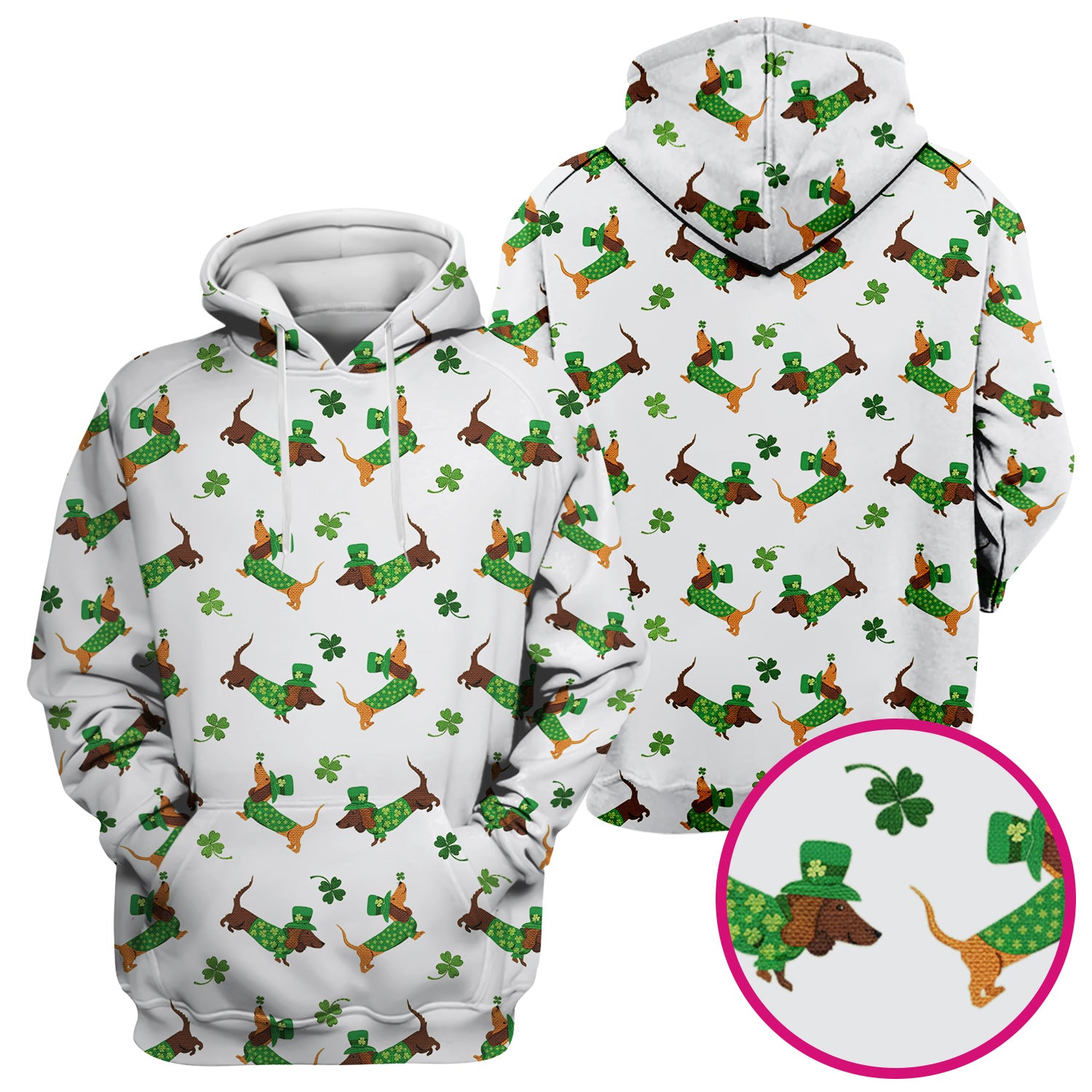 St. Patrick’s Day Dachshund Scrub Top, Funny Wiener Dog Nurse Shirt, Breathable Fabrics Nursing Uniform