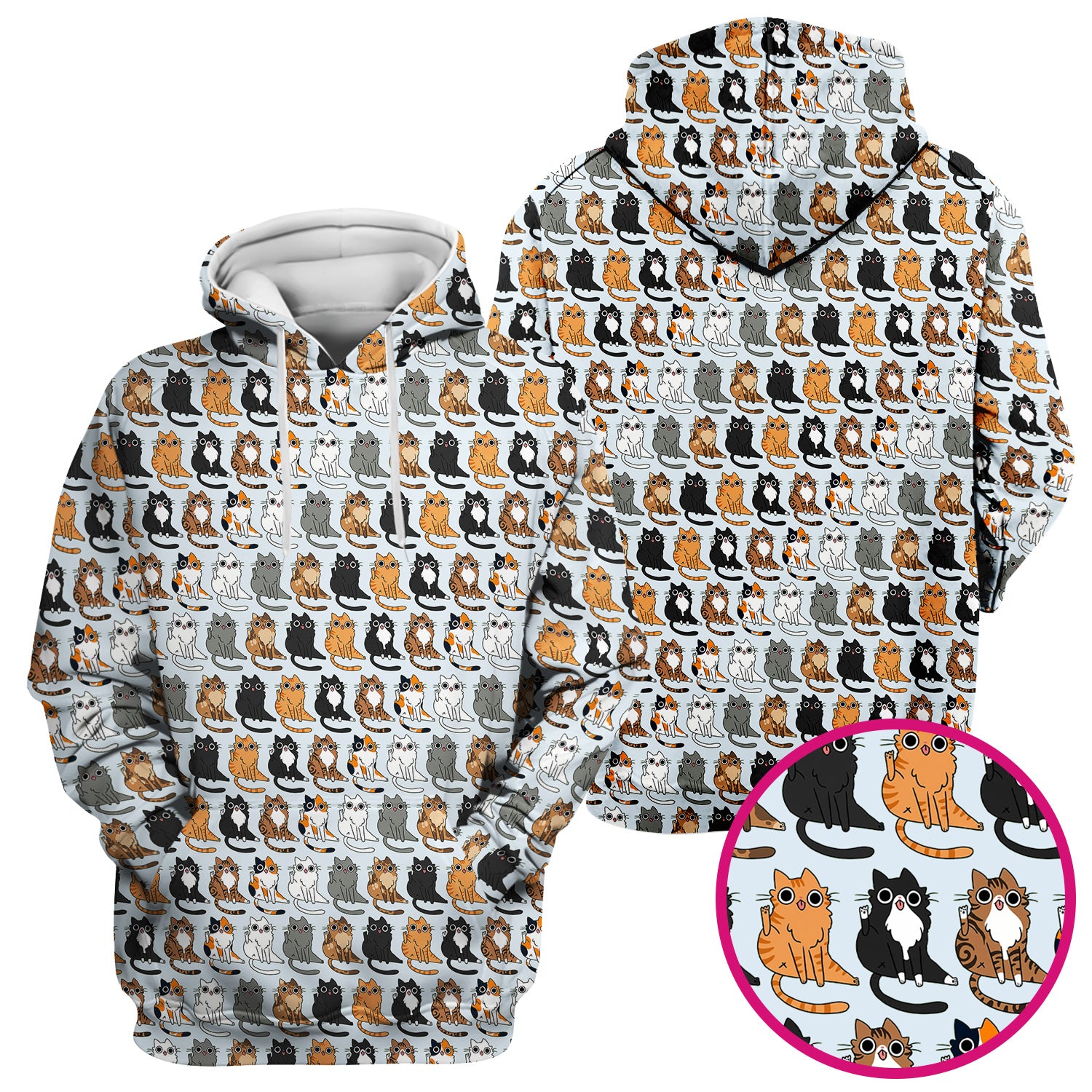 Cute Cartoon Cat Pattern Scrub Top, Comfortable Scrubs for Nurses