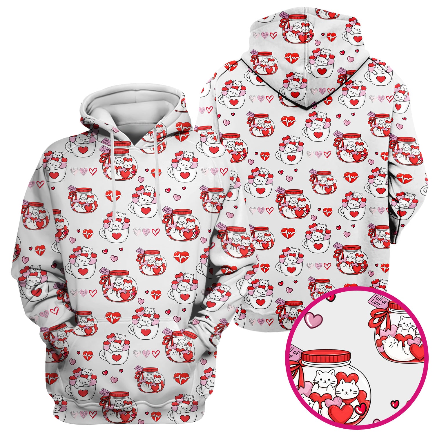 Cute Cat Valentine Nurse Scrub Top, Comfortable Scrubs for Nurses