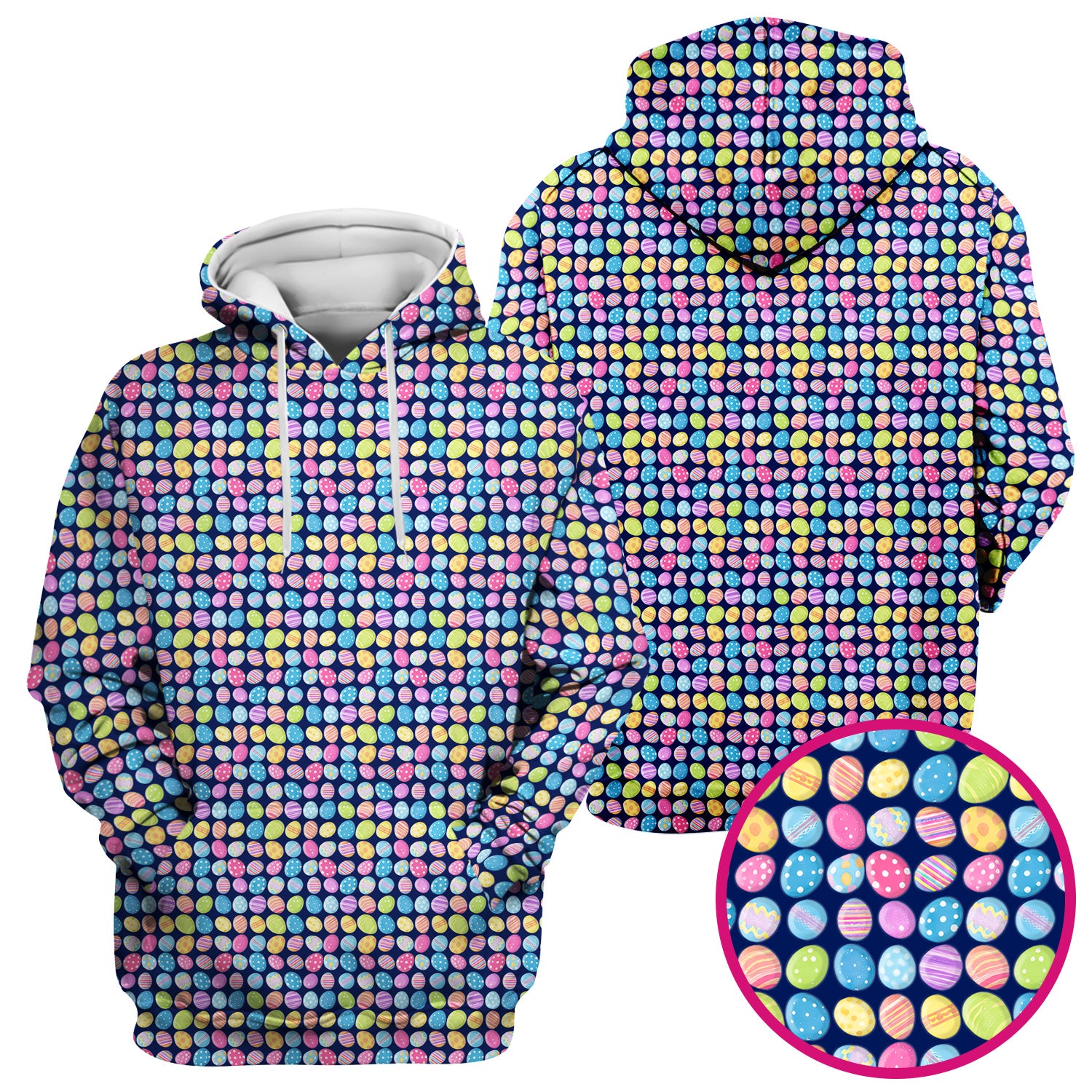 Colorful Easter Eggs Pattern Scrub Top, Comfortable Scrubs for Nurses