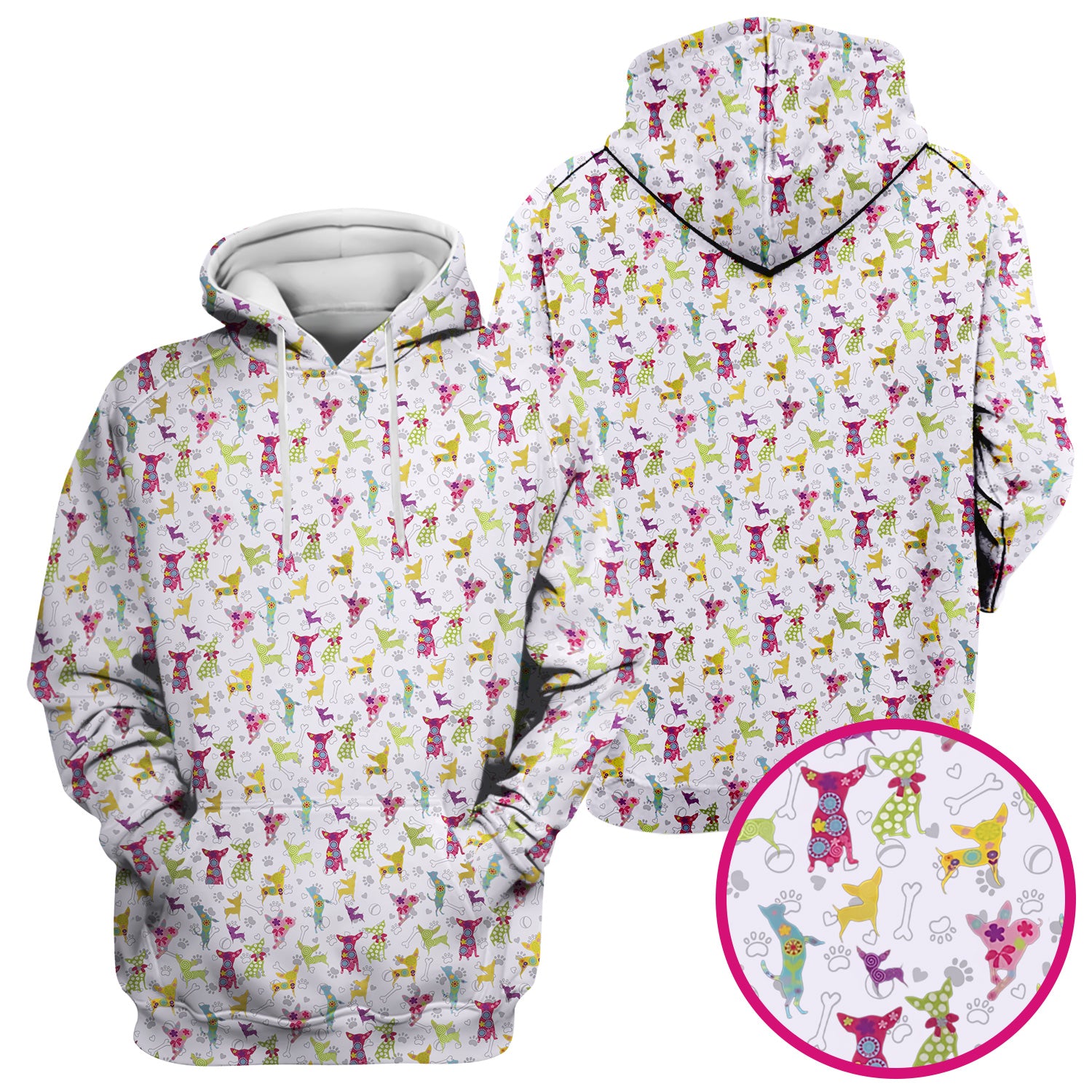 Colorful Playful Dog Print Nurse Scrub Top, Comfortable Scrubs for Nurses