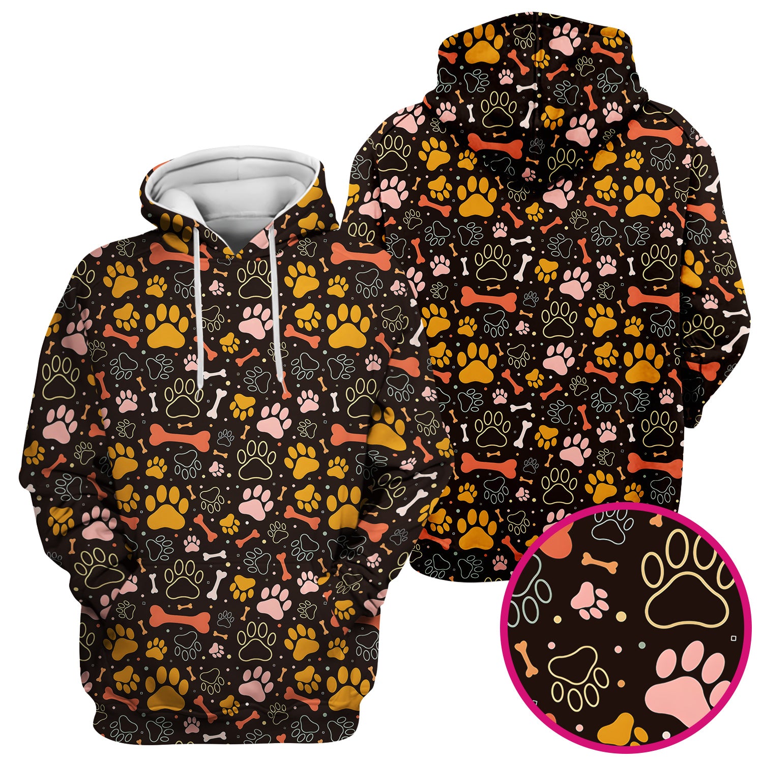 Cute Paw Print Dog Pattern Scrub Top, Comfortable Scrubs for Nurses