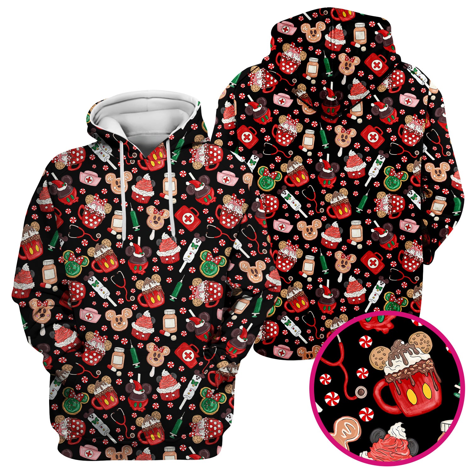 Funny Gingerbread Christmas Scrub Top - Cute Candy Cupcake Nurse Shirt - Holiday Medical Uniform RN CNA LPN