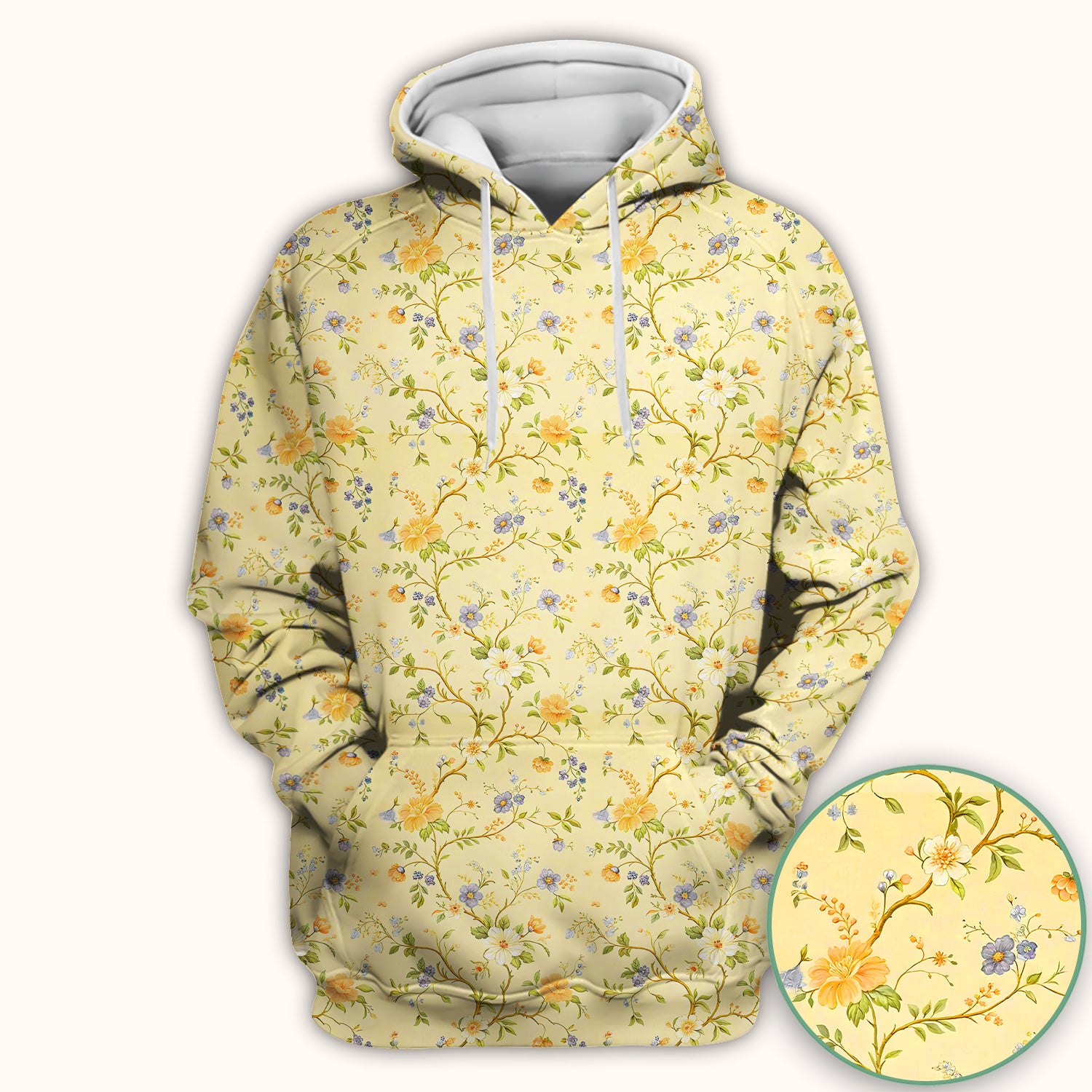 Sunny Wildflower Garden Floral Scrub Top, Comfortable Scrubs for Nurses