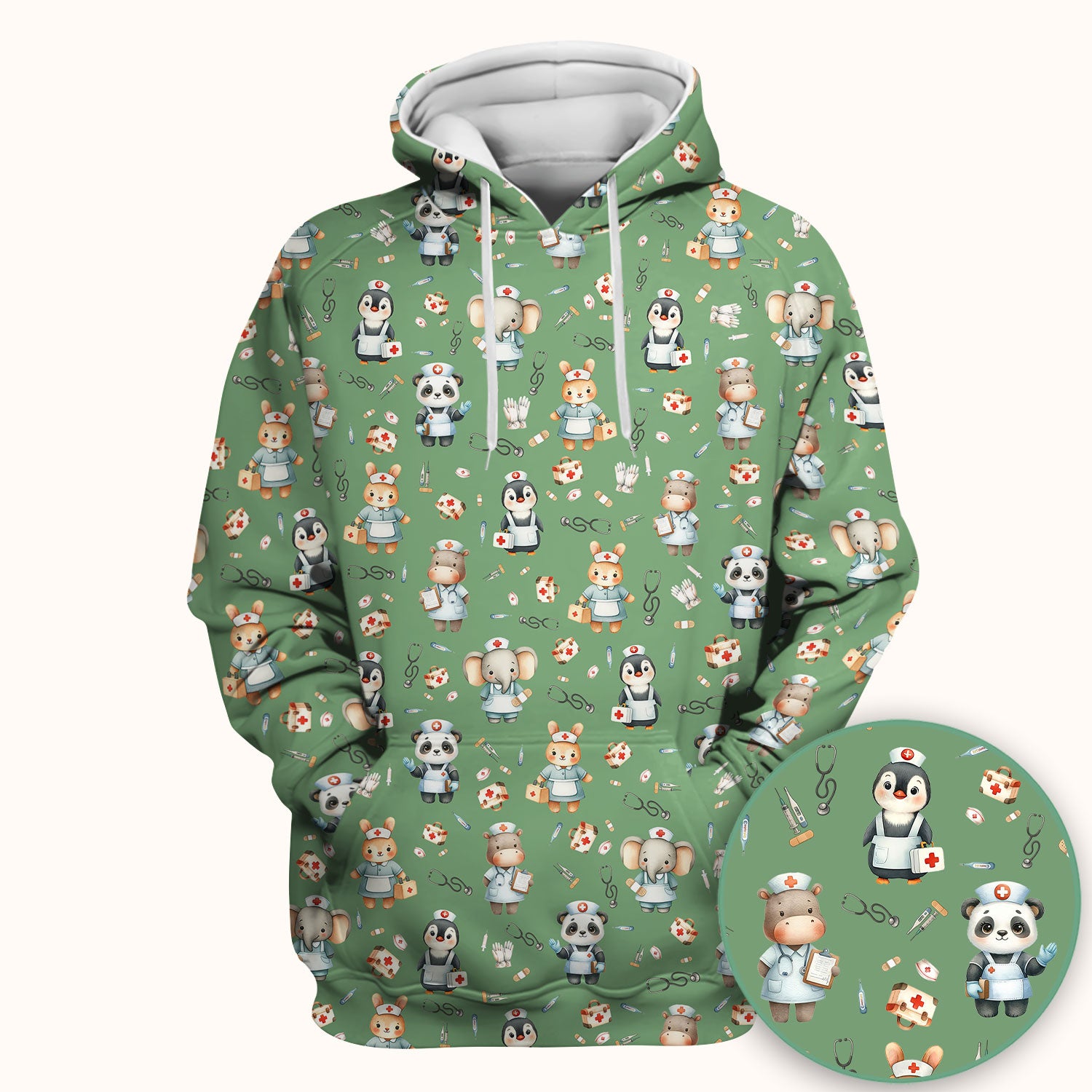Cute Animal Scrub Top for Women - Funny Panda Rabbit Penguin Shirt - Breathable Med Uniform - Comfortable Scrubs for Nurses