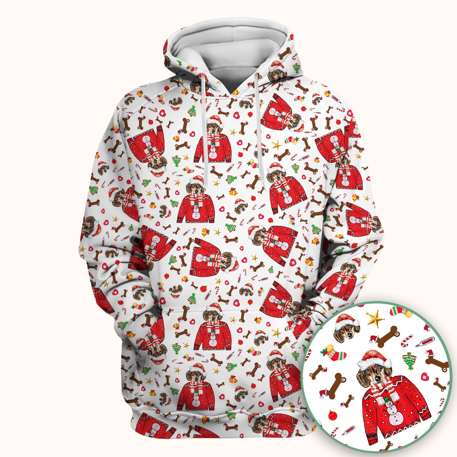 Funny Dog Christmas Scrub Top – Cute Puppy in Santa Outfit Pattern – Festive Holiday Medical Uniform For Nurses And Pet Lovers
