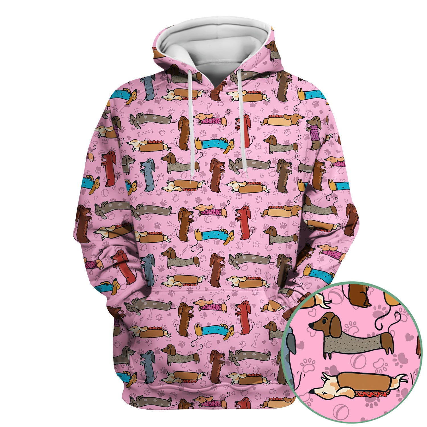 Cute Dachshund Scrub Top for Nurses - Colorful Wiener Dog Print Medical Uniform Shirt - Fun Sausage Dog Pattern Veterinary Workwear