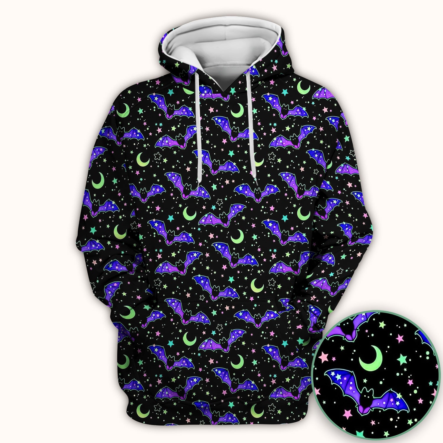Spooky Halloween Celestial Bat Scrub Top, Comfortable Scrubs for Nurses
