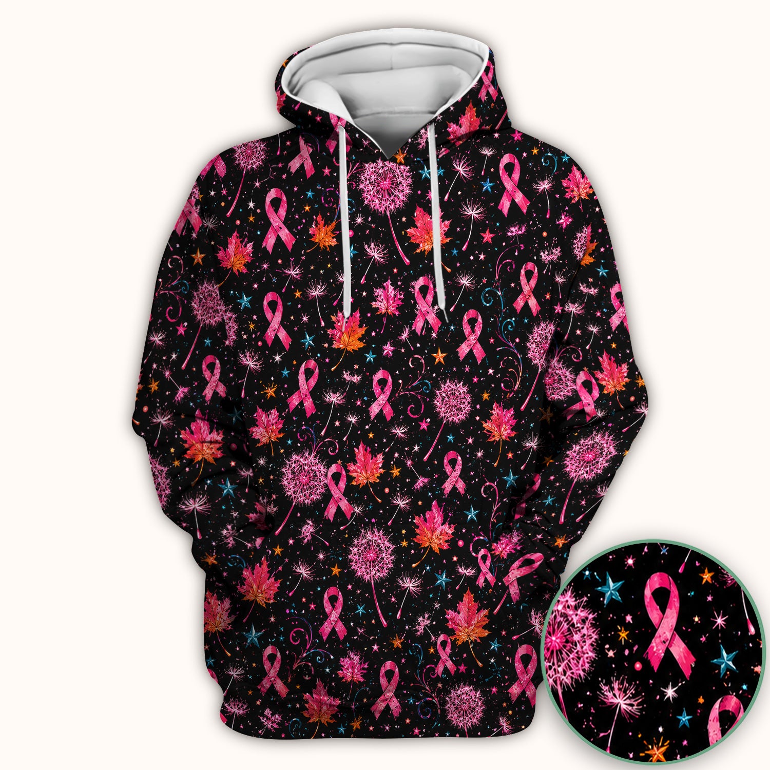 Breast Cancer Awareness Pink Ribbon Fall Scrub Top, Comfortable Scrubs for Nurses